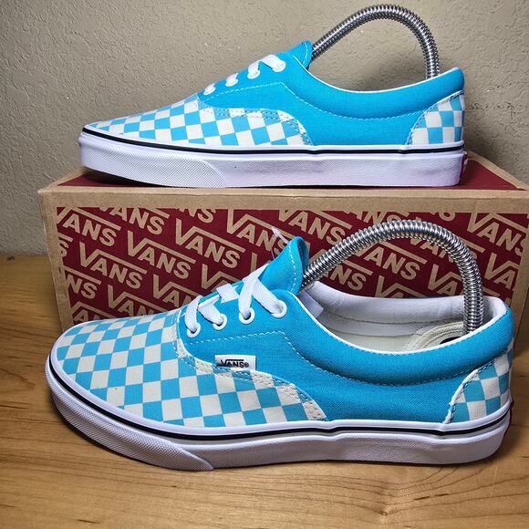 Brand New Vintage Vans Blue Checkerboard with Box Youth/Mens 6.5, Womens Size 8 - Picture 3 of 7